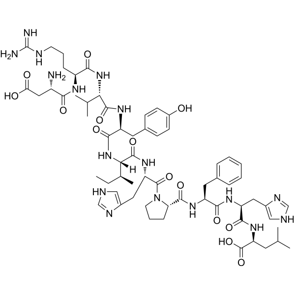Structure chimique de Angiotensin I (human, mouse, rat)