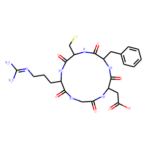 Structure chimique de cyclo (Arg-Gly-Asp-d-Phe-Cys)