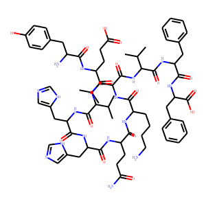 Structure chimique de H-TYR-GLU-VAL-HIS-HIS-GLN-LYS-LEU-VAL-PHE-PHE-OH