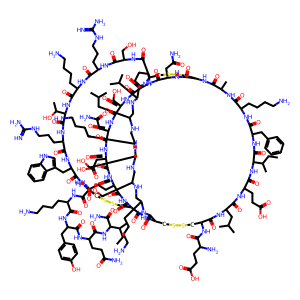 Structure chimique de Huwentoxin IV