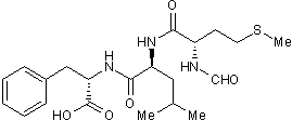Structure chimique de N-Formyl-Met-Leu-Phe
